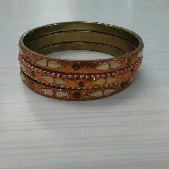 Vintage brass inlay glitterybracelets - Picture 1 of 4